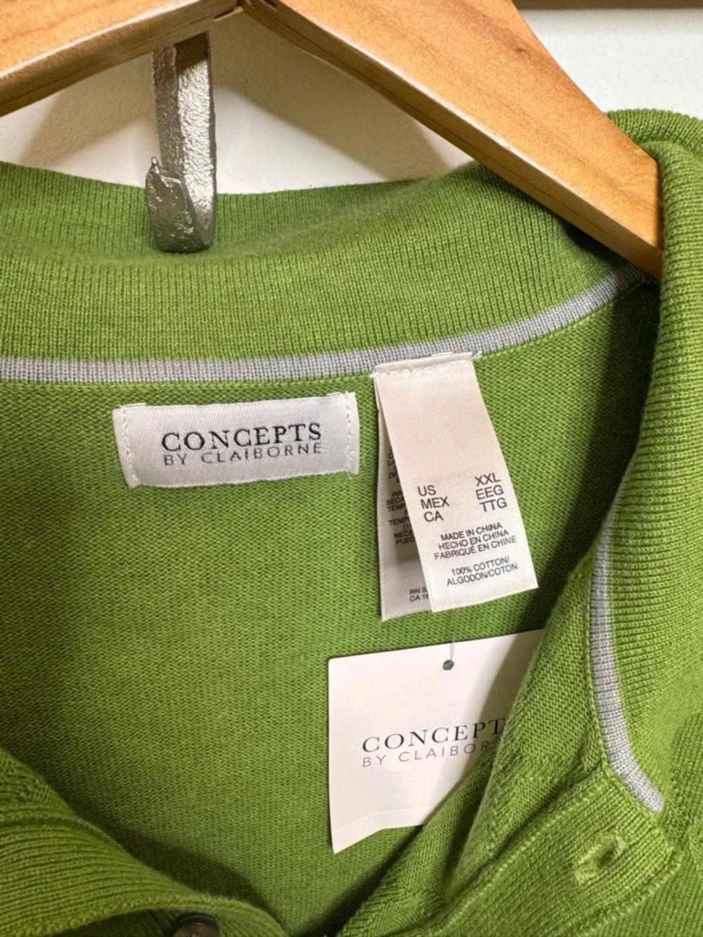 Concepts Green Diamond-Texture Short-Sleeve Polo - Picture 3 of 3